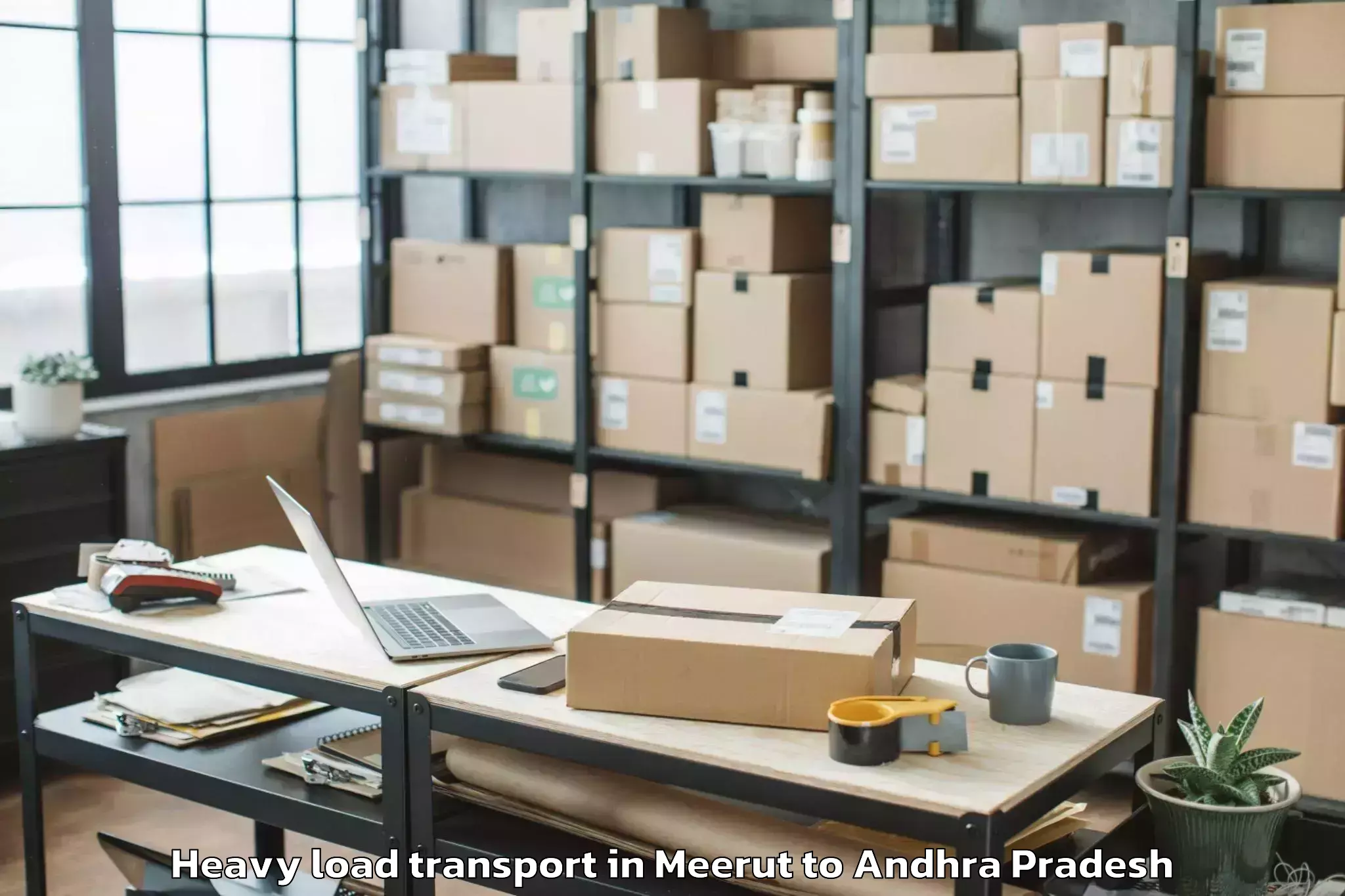 Book Meerut to Tsunduru Heavy Load Transport Online